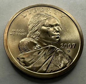 2007-D Sacagawea $1 Dollar Satin Mint Finish Münze aus US Mint Set - Bild 1 von 4