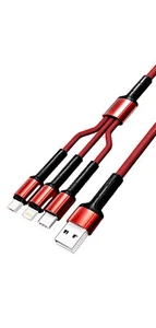 Câble de Charge Rapide 3A - Nylon Tressé Compatibilité avec iOS/Type-C/Micro-USB - Picture 1 of 12