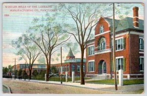 1908 PAWTUCKET RHODE ISLAND RI WOOLEN MILLS LORRIANE MFG COMPANY POSTCARD - Picture 1 of 2