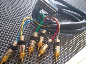 ULTRA-LUXUS SCART AUF 6 RCA Cinchstecker 3 AV OUT 3 AV IN vergoldet HiEnd - Bild 1 von 3