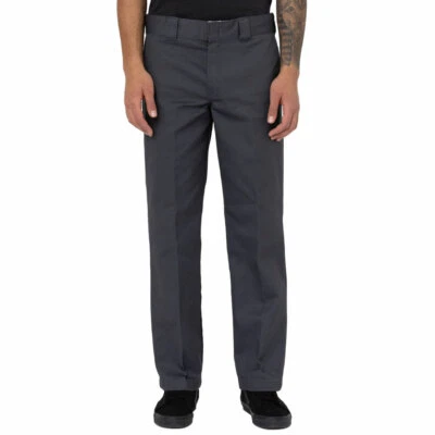 Dickies 873 Pantalon De Travail Slim Droite Pour Hommes Chino Gris Foncé - Photo 1/4