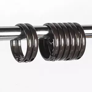 Bronze Shower Curtain Hooks Rings 12 Pcs Circular Plastic Shower Curtain Ring... - Picture 1 of 7