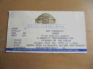 SUEDE - ROYAL ALBERT HALL TICKET STUB - 21 MAY 1995 - Picture 1 of 1