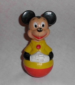 Vintage 1975 Mickey Weeble Wobble Toy 4.5" X 2.5" Rattle Walt Disney Product GVC - Picture 1 of 7