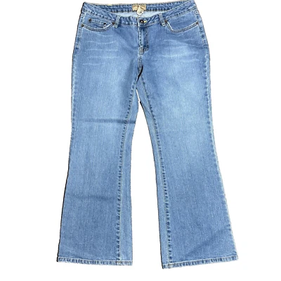 Bootcut Jeans Blue Stretch Denim Women Size 14 Short Steve & Barry's - Image 1 of 4