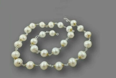 Collana da Donna a Perle Vere di Fiume con Perla Vera in Argento 925 e Plac Oro  - Immagine 1 di 2
