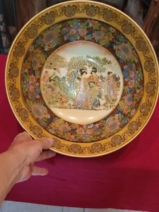 Vintage Large Chinese Bowl 14 6-1/2 hand painted • STUNNING !! - Picture 1 of 11
