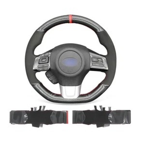 DIY Custom Carbon Fiber Suede Car Steering Wheel Cover Wrap For Subaru WRX (STI) - Picture 1 of 11