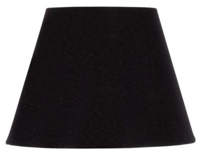 European Drum Style Chandelier Lamp Shade 6 Inch Black Silk Clips Onto Bulb - Image 1 of 2