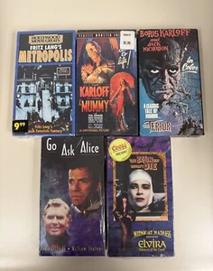 Horror / Cult / Sci Fi VHS Lot - Boris Karloff, Fritz lang, Elvira, Etc - Picture 1 of 1