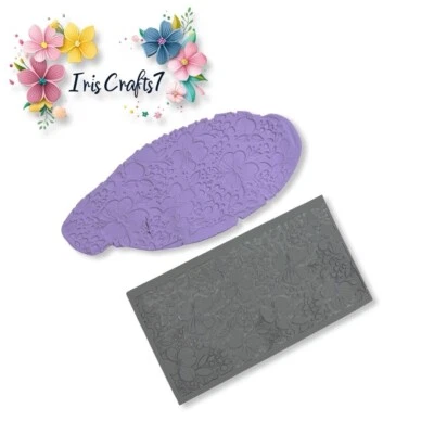 Floral 2 polymer clay rubber texture mat - Silver Clay Tools - Image 1 of 4