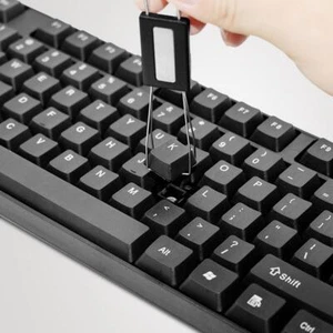 2 in 1 mechanische Tastatur Schlüssel Kappe Abzieher Universal Schaft Entferner (schwarz) UK - Bild 1 von 7
