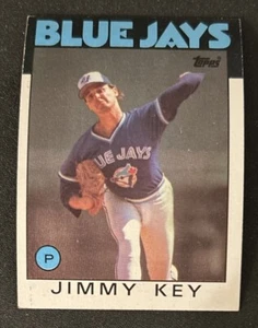 1986 Topps Jimmy Key 2nd Year Baseball Card #545 Blue Jays Pitcher Print Bleeds - Picture 1 of 6