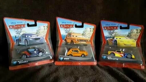 Lot of 3 Cars Movie Cars, Max Schnell, Grem #13, JEFF GORVETTE #7, (2010) NIP Cover