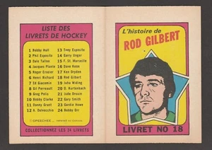 Folletos franceses OPC O-PEE-CHEE 1971-72 # 18 Rod Gilbert 20458 - Imagen 1 de 2