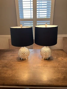 Contemporary Glass And Metal Lamps Mercury Style Table Lamps Set of 2 - Picture 1 of 13