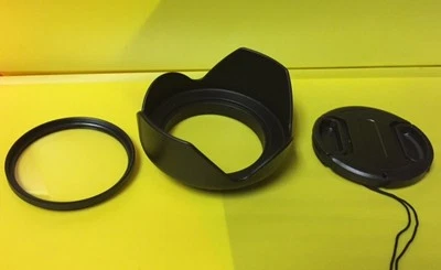 FLOWER HOOD+UV FILTER+LENS CAP 67mm AptTo CAMERA FUJI FINEPIX S100 S200 FS ZOOM - Image 1 of 4