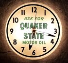 1950's Vintage Ask For Quaker State Motor Oil Illuminated Wall Clock