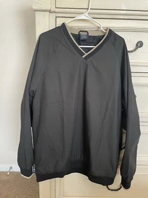 Charles River Men L Nylon Golf Pullover Black Sweatshirt Water Resistant - Image 1 of 4