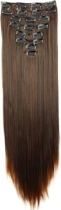 Xxl 20" 8 Piece Set Clip In Extensions Hair Extension Hairpiece Brown Mix Ces208 - Picture 1 of 2