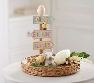 12.5" Easter Sign with Bunny and Chick by Valerie in Pastel - Picture 1 of 1