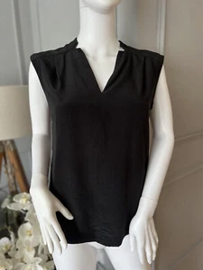 LK Bennett Top Blouse Size UK 8 100% Silk Black - Picture 1 of 8