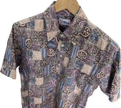 Camisa geométrica vintage Reyn Spooner para hombre cuarto hawaiano abotonada talla M�� Foto 1 de 4