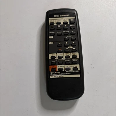 Genuine Sharp RRMCG0092AWSA Remote Control for Audio System Tape CD Radio - Image 1 of 3