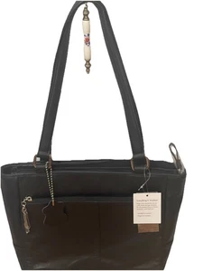 Giani Bernini Nappa Classic Leather Tote Bag Black Zip Top NEW WITH TAGS - Bild 1 von 14