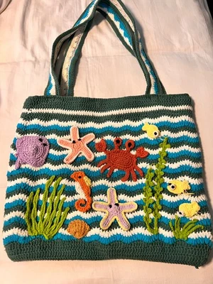 Bolso de playa de peces tropicales hecho a mano  Foto 1 de 4
