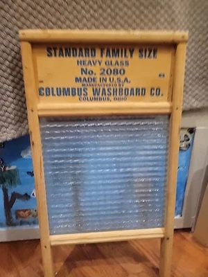 Maid Of Honor Antiguo Lavabo de Madera Vidrio Herramienta de Lavandería Pesada Foto 1 de 4