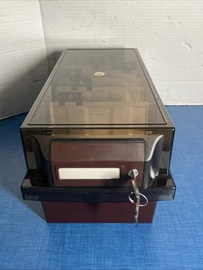 Wilson Jones Multi Form Floppy Disk Housing Tray 029-180 Vintage With Key - Afbeelding 1 van 13