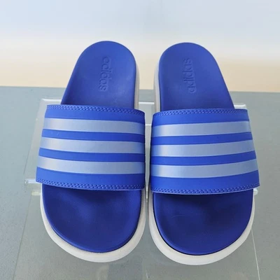 Adidas Adilette Plataforma Sandalia Toboganes Mujer Talla 6 Púrpura Plata Foto 1 de 4