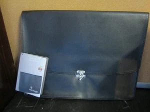 Carpeta de documentos de cuero negro estuche portafolio 2 bolsillos legal 14" de alto x 12" de ancho - Imagen 1 de 4