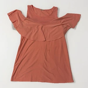 Ultra Flirt Bluse Damen Gr. M Pfirsich Netz Cold Shoulder Fließend - Bild 1 von 8