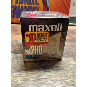 30 Maxell MF2HD 3.5 Inch Floppy Disks IBM Formatted Factory Sealed - Afbeelding 1 van 5
