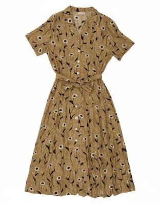 GERRY WEBER Womens A-Line Dress EU 44 XL Beige Floral DP15 — 第 1/4 张图片