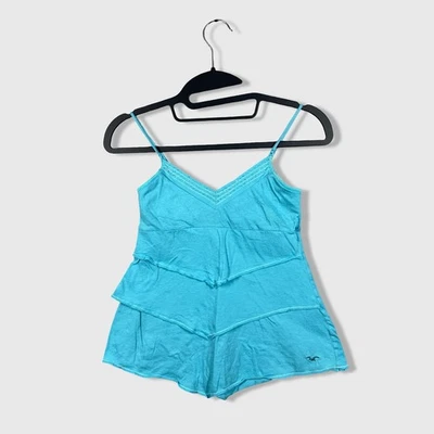 Camiseta sin mangas vintage Y2K Hollister Cami para mujer S azul Babydoll en capas Malibú adolescente Foto 1 de 4