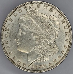 1896 AU+ Morgan Dollar - Picture 1 of 2