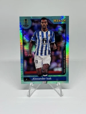 Topps Merlin Chrome 2022 #91 Alexander Isak Real Sociedad Aqua Prism Refractor - Image 1 of 2