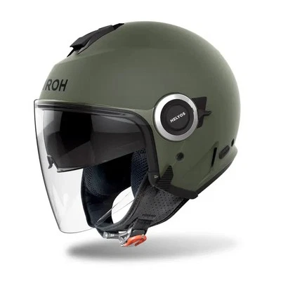 Casco Airoh Helyos Cara Abierta Moto Moto Motocicleta Moto Verde Militar Mate Foto 1 de 3