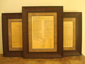 ENMARCADA LA DECLARACIÓN DE DERECHOS, DECLARACIÓN DE INDEPENDENCIA Y CONSTITUCIÓN DE EE. UU. - Imagen 1 de 12