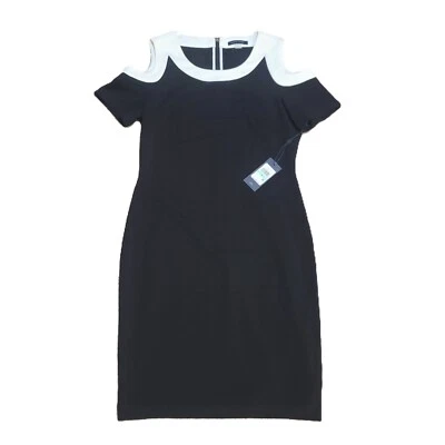 Tommy Hilfiger NWT Cold Shoulder Dress Sz 8 Black White A8SC1AGC $99 Retail - Image 1 of 4