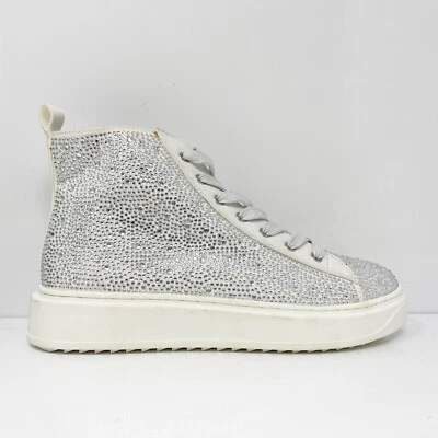 Tênis Steve Madden Meninas Jcarlyy Branco com Cadarço Top Alto Casual Tamanho 4 M - Imagem 1 de 4