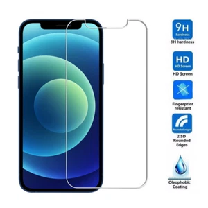 For iPhone 16 Pro Max 11 Pro 13 7 15 Plus XS Explosion-proof Tempered Glass Film - Picture 1 of 24