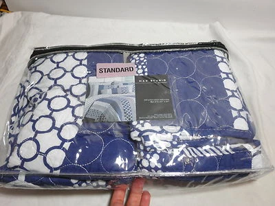 Новый Max Studio дома стандарт наволочки набор из двух ~ темно-синий и белый круги - Изображение 1 из 4