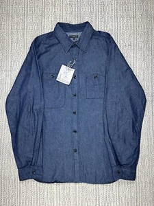 ENGINEERED GARMENTS, Work Shirt, MEN'S EXTRA LARGE, 6oz Denim, Indigo, USA - Picture 1 of 8
