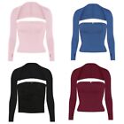 Woman Long Sleeve Shrug Crop Top Skinny Strapless Tube Top Sun-proof for Summer