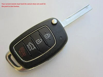 OEM 2017-2019 HYUNDAI SANTA FE FLIP KEY KEYLESS REMOTE FOB UNCUT TQ8-RKE-4F31 - Image 1 of 4