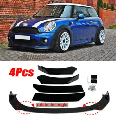 For Mini Cooper S R56 F56 4pcs Glossy Black Front Bumper Lip Spoiler Splitters - Image 1 of 4